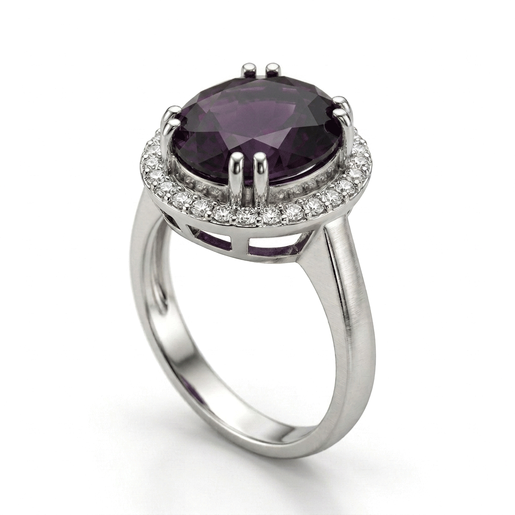 Amethyst Women Ring - Royal Halo