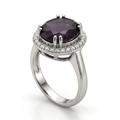 Amethyst Women Ring - Royal Halo