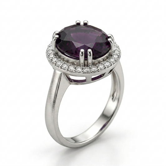 Amethyst Women Ring - Royal Halo