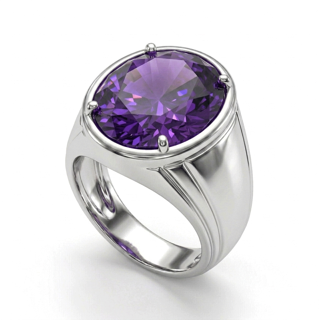 Amethyst Men Ring - Titan Signet