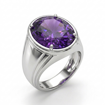 Amethyst Men Ring - Titan Signet