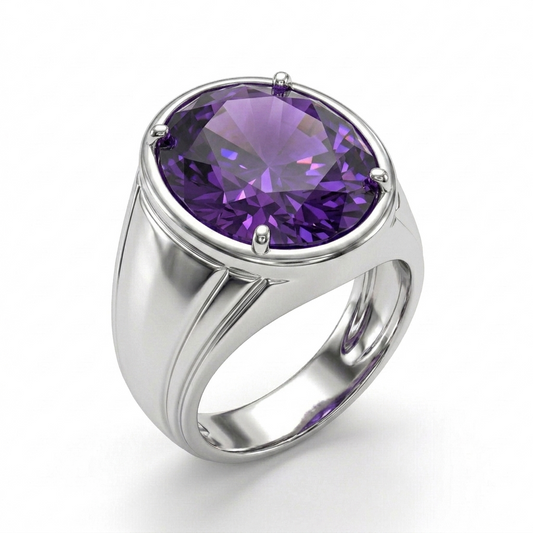 Amethyst Men Ring - Titan Signet
