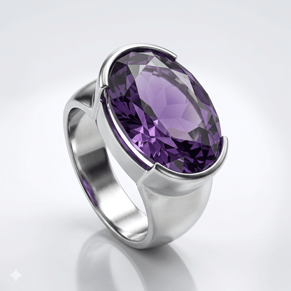 Amethyst Men Ring - Sleek Signet