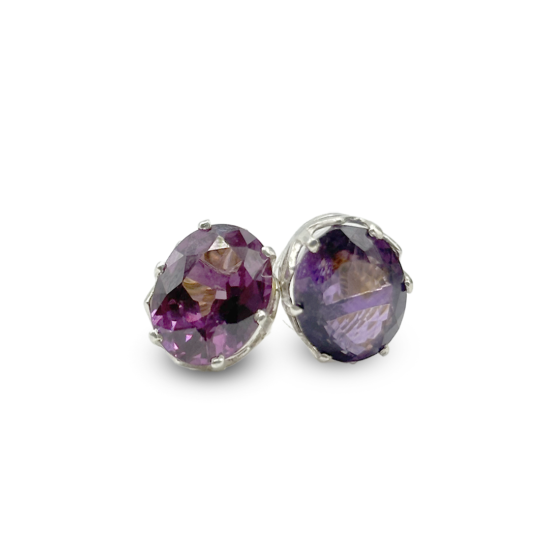 Amethyst Earring - Catcher Studs Design