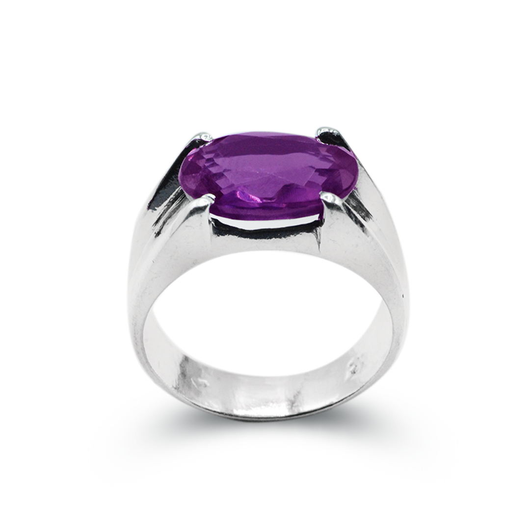 Amethyst Men Ring – Fancy Cut