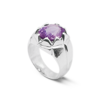 Amethyst Men Ring – Crown Cup