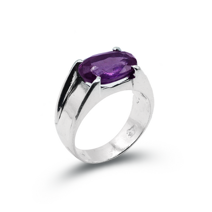 Amethyst Men Ring – Fancy Cut