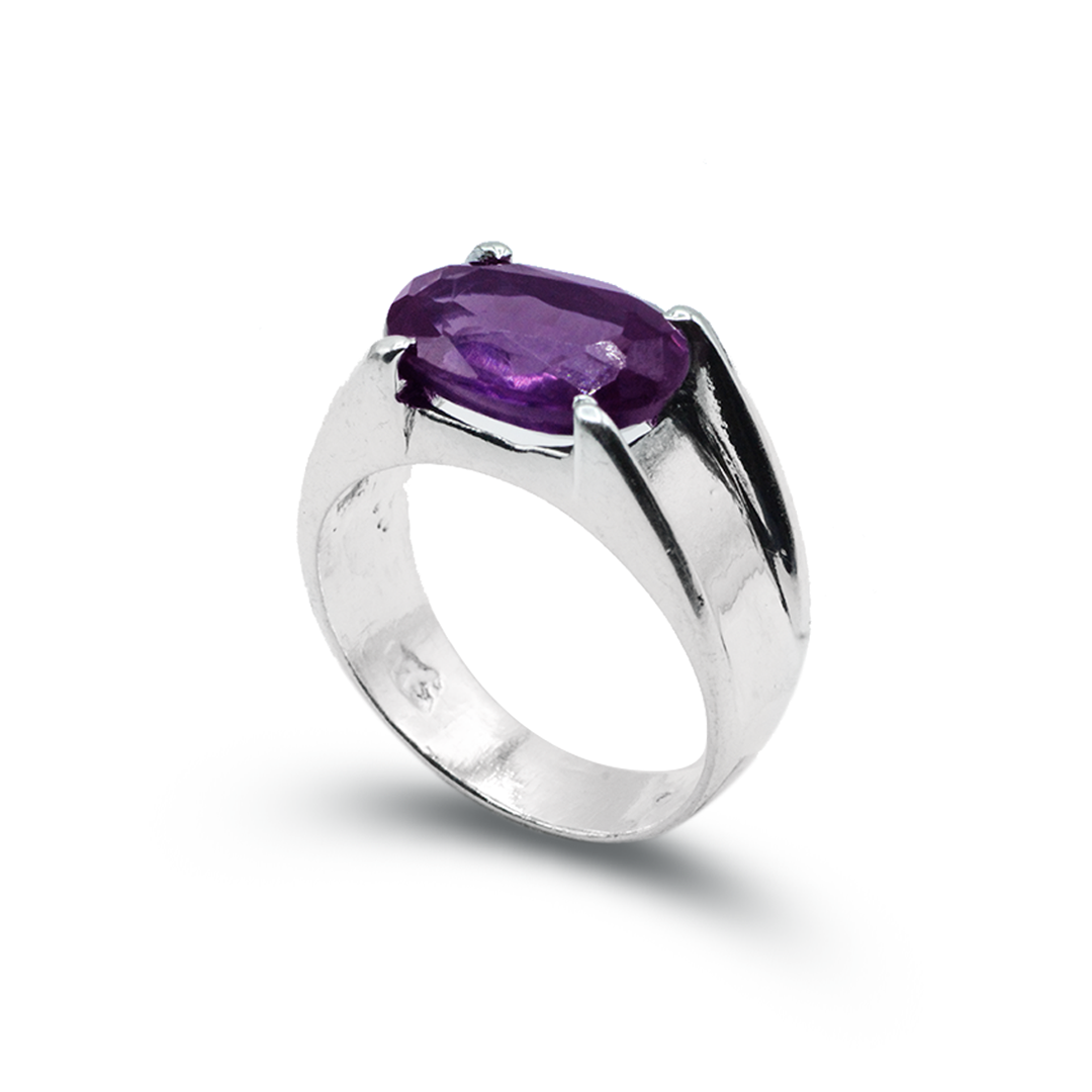 Amethyst Men Ring – Fancy Cut