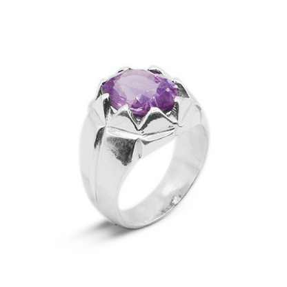 Amethyst Men Ring – Crown Cup