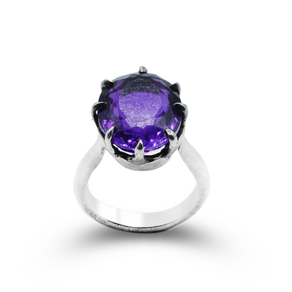 Amethyst Women Ring – Octopus cup