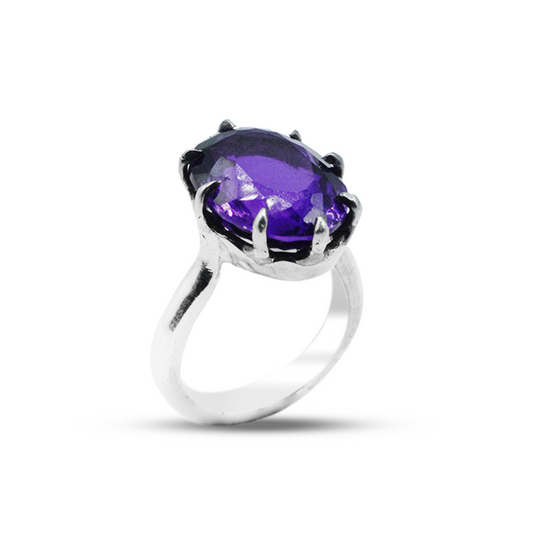 Amethyst Women Ring – Octopus cup