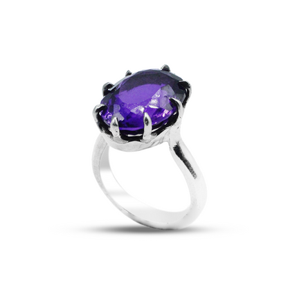 Amethyst Women Ring – Octopus cup