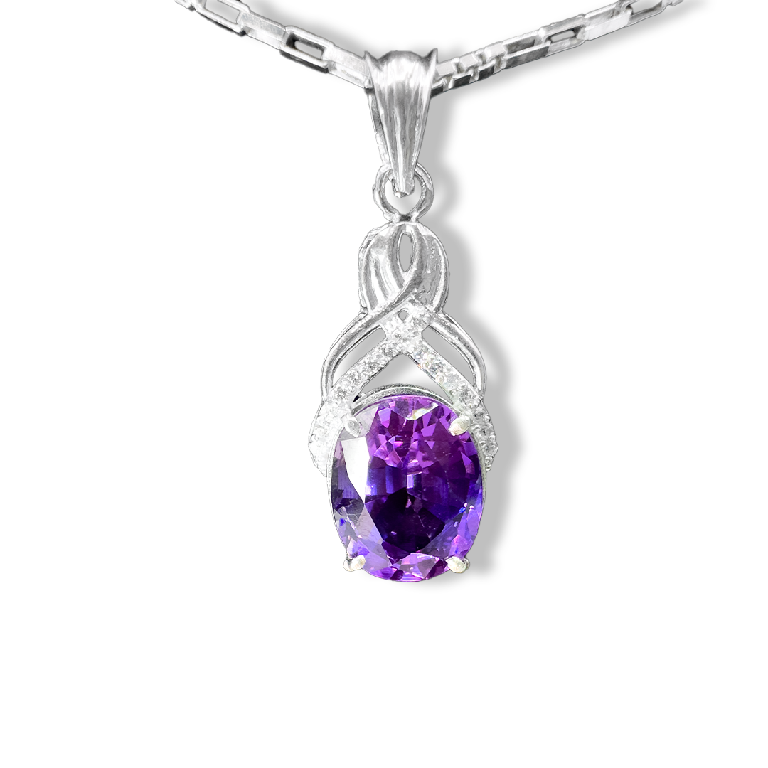 Amethyst Pendant - Italian Pine Design