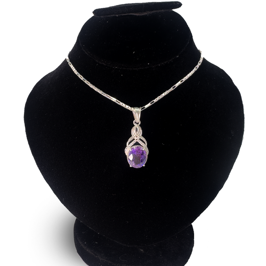 Amethyst Pendant - Italian Pine Design