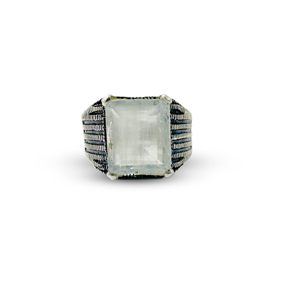 Aquamarine Men Ring - Turquish Design