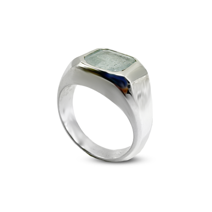 Aquamarine Men Ring - Office Wear Band