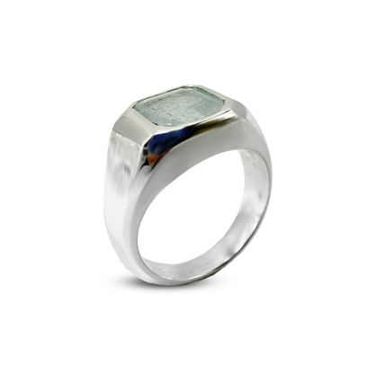 Aquamarine Men Ring - Office Wear Band