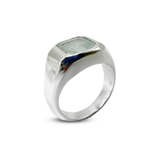 Aquamarine Men Ring - Office Wear Band