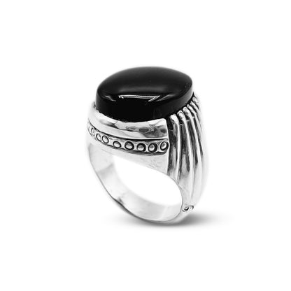 Black Agate Men Ring – Persian Art