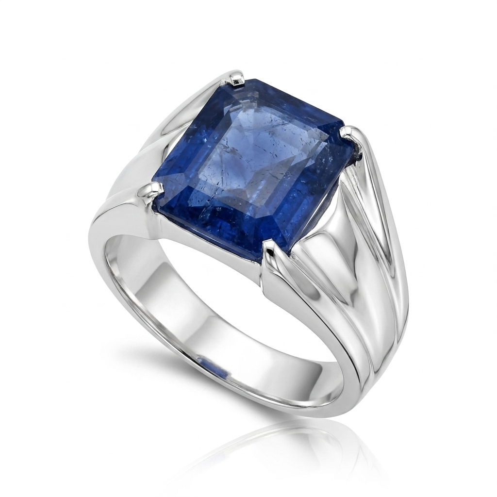 Blue Sapphire Men Ring - Royal Emerald