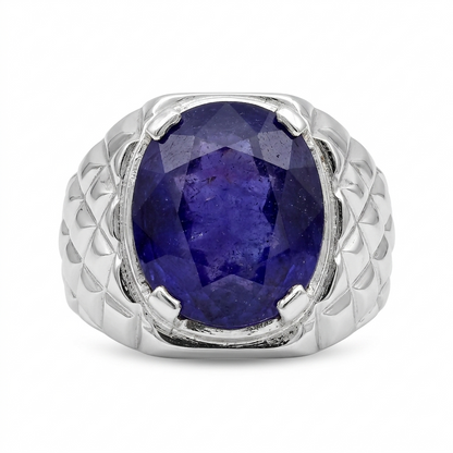 Blue Sapphire Men Ring - Classic Oval