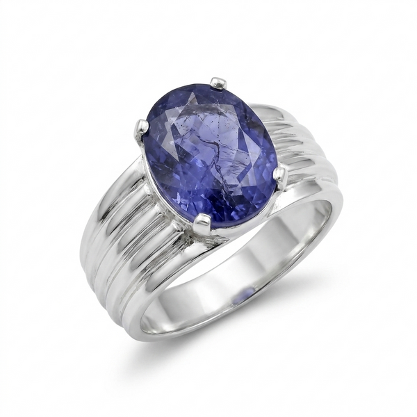 Blue Sapphire Men Ring - Classic Oval