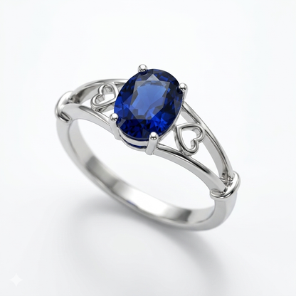 Blue Sapphire Women Ring - oval-cut
