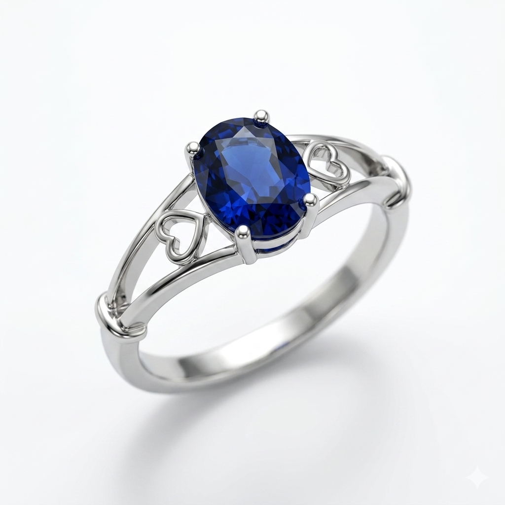 Blue Sapphire Women Ring - oval-cut