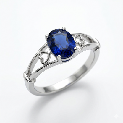 Blue Sapphire Women Ring - oval-cut