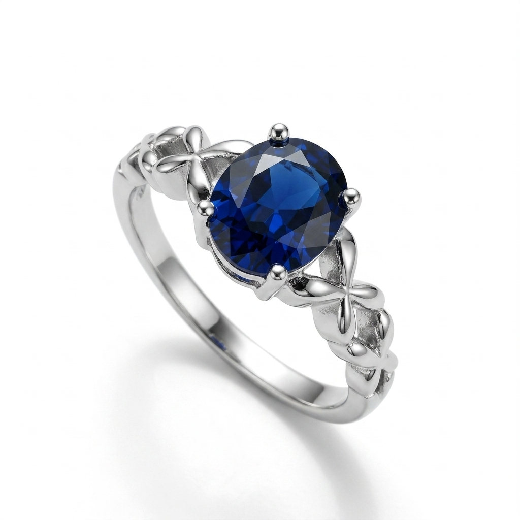 Blue Sapphire Women Ring - Celeste Loop