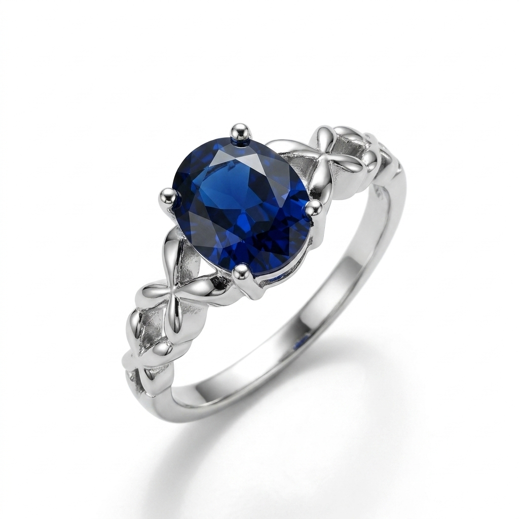 Blue Sapphire Women Ring - Celeste Loop