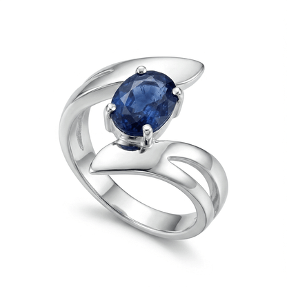 Blue Sapphire Women Ring - Twist Ring