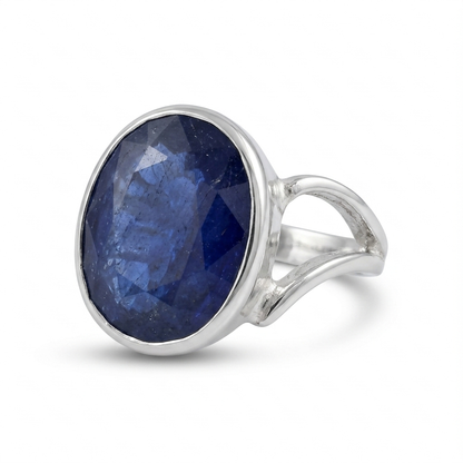 Blue Sapphire Women Ring - Bezel
