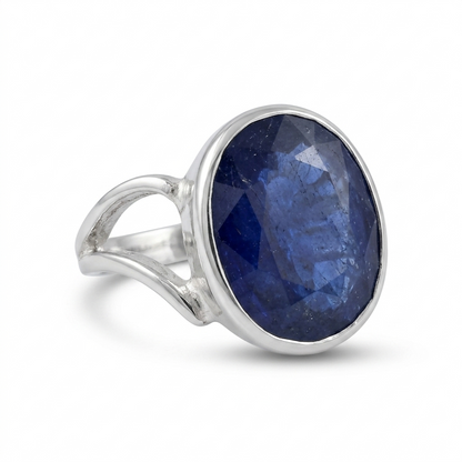 Blue Sapphire Women Ring - Bezel