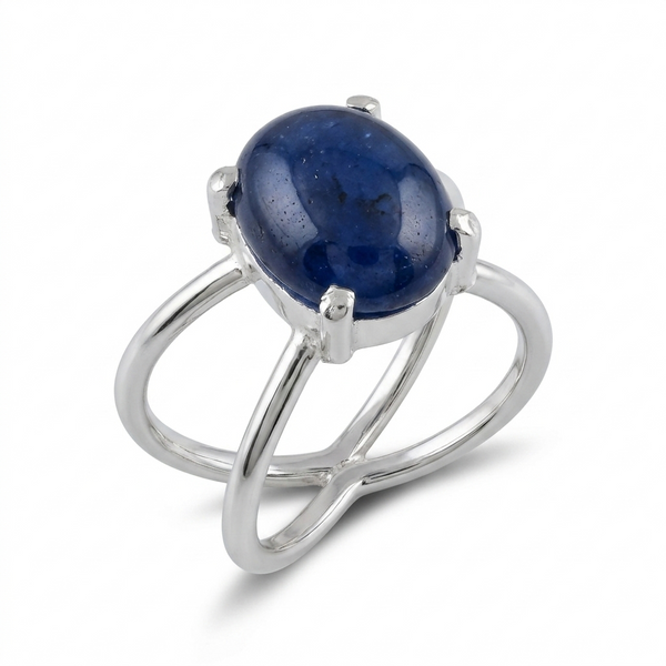 Blue Sapphire Women Ring - Dual Band