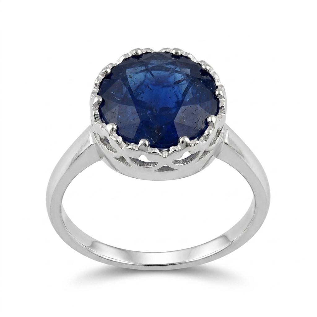 Blue Sapphire Women Ring - Round Rose