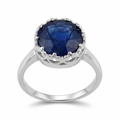 Blue Sapphire Women Ring - Round Rose