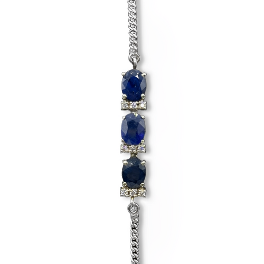 Blue Sapphire Bracelet - Tri Bell Design