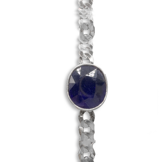 Blue Sapphire Bracelet - 804 Chain Design