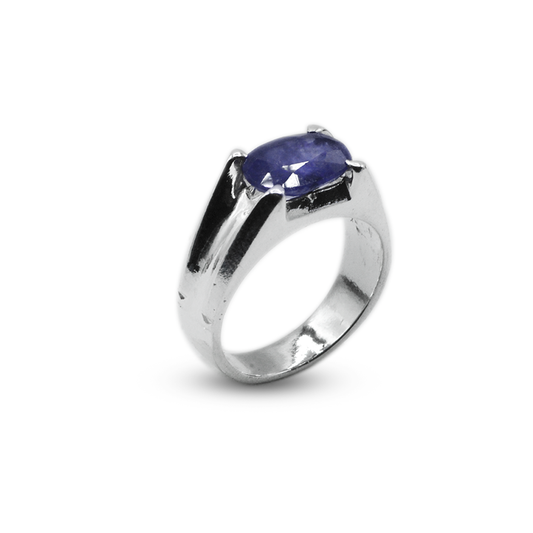 Blue Sapphire Men Ring – Fancy Cut