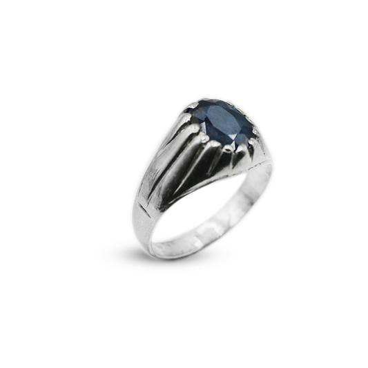 Blue Sapphire Men Ring – Catcher Design