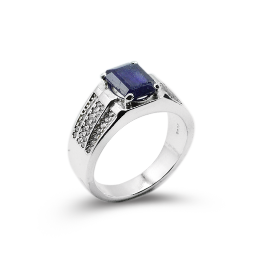 Blue Sapphire Men Ring – Zircon Wall Design