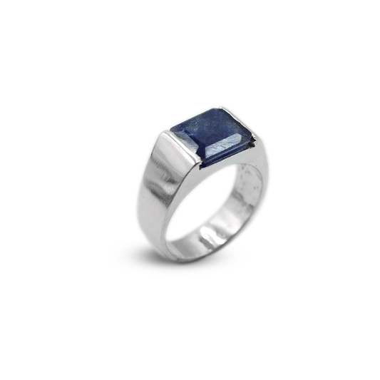 Blue Sapphire Men Ring – Dop Square