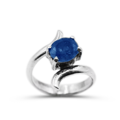 Blue Sapphire Women Ring – Bypass Design