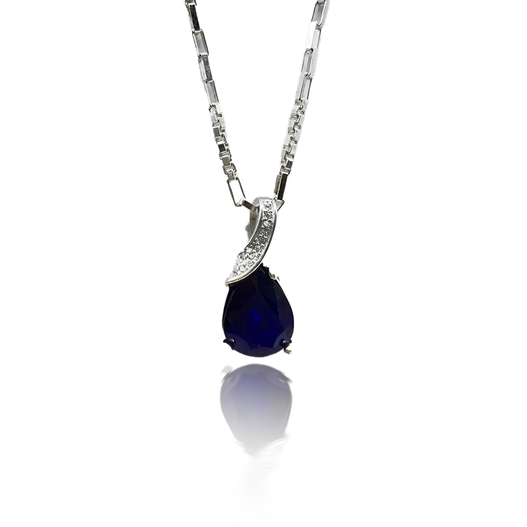 Blue Sapphire Pendant - Divine Spark