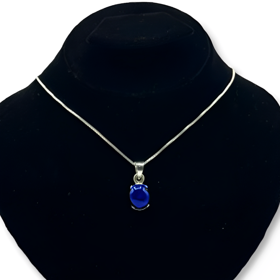 Cabochon Blue Sapphire Pendant - Eye Ball