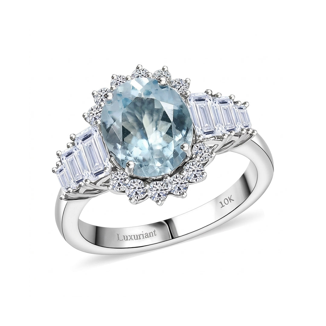 Blue Topaz Women Ring - Baguette