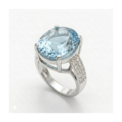 Blue Topaz Women Ring - Oval Accent