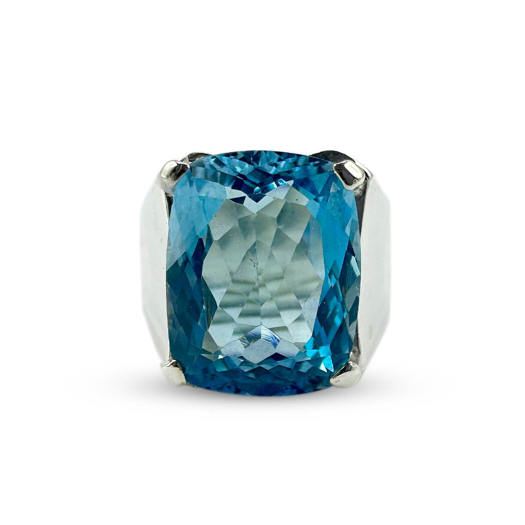 Blue Topaz Men Ring - Royal wear