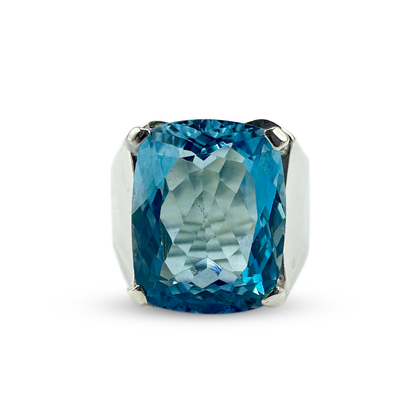 Blue Topaz Men Ring - Royal wear